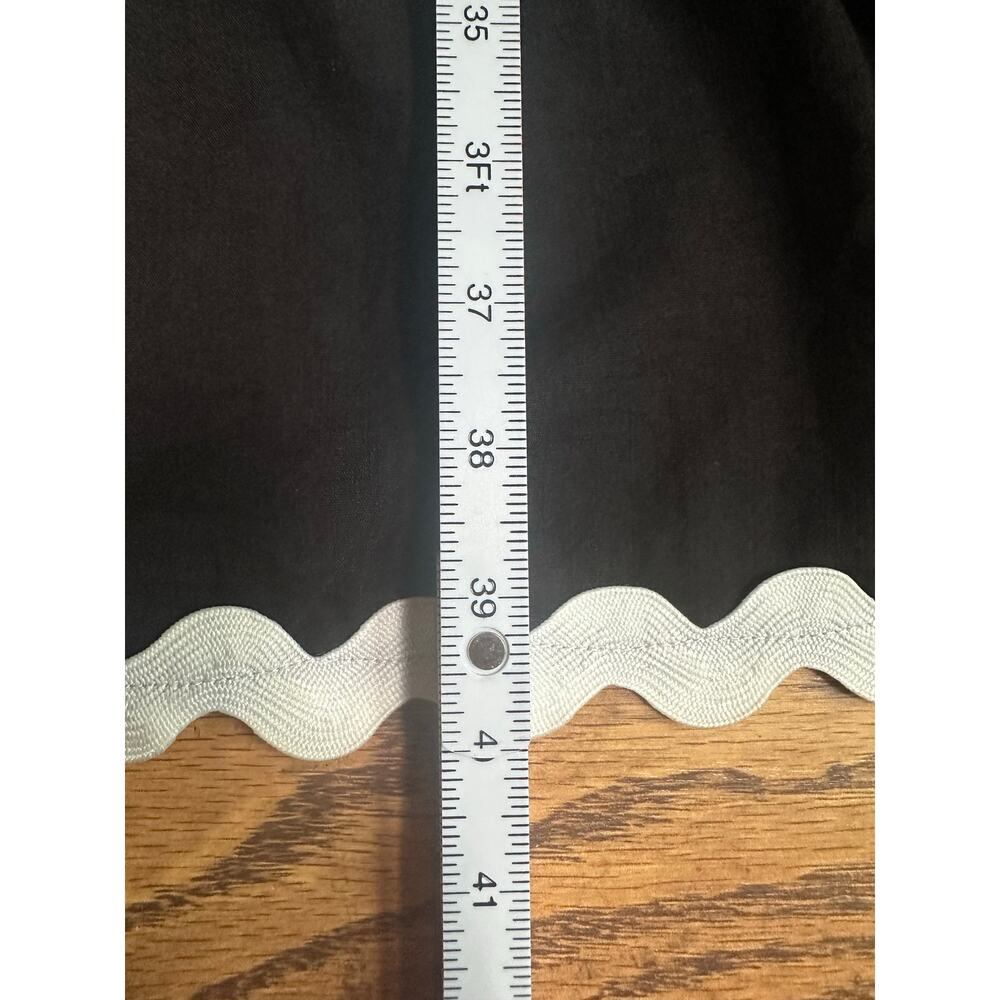 Black White Preppy Maxi Tiered Flowing Spaghetti Strap Small Sun Dress - Picture 10 of 10